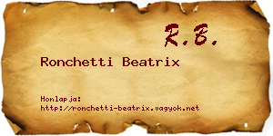 Ronchetti Beatrix névjegykártya